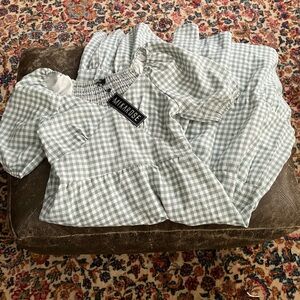 Mikarose Grass Green Plaid Dress